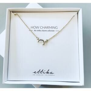 Ettika Silver Chain Delicate Necklace Moon Thin Design Jewelry NEW IN BOX